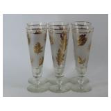 Gilt Leaf Stemmed Glasses
