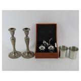 Pewter And Silver Plate Decor