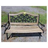 Wooden Slat Rose Garden Bench