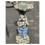 Figural Rabbit Garden Birdbath