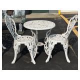 Floral Cast Metal Bistro Set