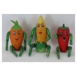 Painted Wood Vegetable Figures