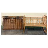 Child's Playpen and Rocking Cradle