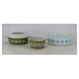 Pyrex Spring Blossom and Snowflake Casseroles