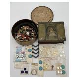 Vintage Buttons and Tins