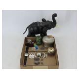 Elephant Figure & Assorted Collectibles