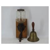 Arcade No. 25 Coffee Grinder & Brass Bell
