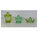 Green Depression Glass Citrus Juicers