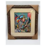 Cubist Harpist Mixed Media