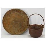 Cast Iron Smelting Pot & Cover