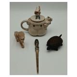 Figural Teapot and Decorative Objects