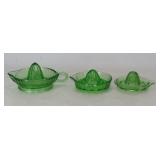 Uranium Glass Citrus Juicers