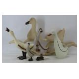 Folk Art Swan Rocker and Bird Figures