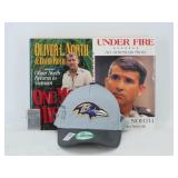 Oliver North Books and Ravens Cap