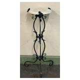 Wrought Iron and Marble Plant Stand