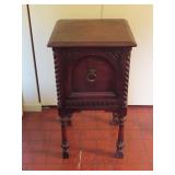 Carved Wood Accent Cabinet