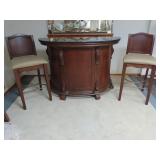 Home Bar And Two Bar Stools