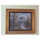 Framed Mountain Landscape Painting