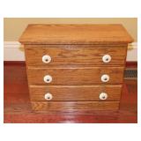 Miniature Oak Three-Drawer Chest