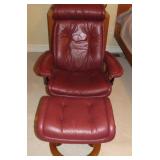 Leather Recliner And Ottoman