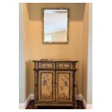 Painted Accent Cabinet & Mirror