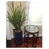 Glass Top Metal Accent Table