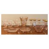 Pink Depression Stemware / Serving Pieces