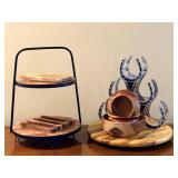 Wood Serving Ware & Horseshoe Rack