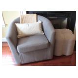 Upholstered Club Chair And Ottoman