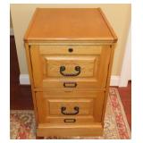Oak Two-Drawer File Cabinet