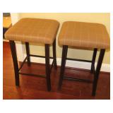 Upholstered Counter Stools, Pair