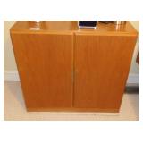 Oak Finish Two-Door Cabinet