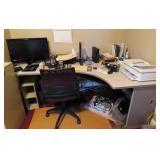 Office Desk, Chair And Electronics