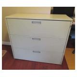 Metal Three-Drawer Lateral File Cabinet