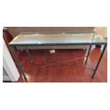 Glass Top Metal Console Table