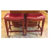 Pair Upholstered Counter Stools