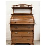 Walnut Cylinder Roll Secretary