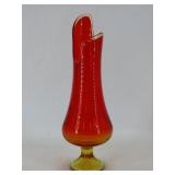 Amberina Swung Glass Footed Vase