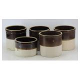 Brown/White Banded Stoneware Crocks