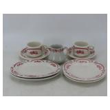 Red Floral Pattern Restaurant Ware