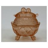 Pink Depression Glass Candy Dish