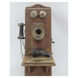 Antique Oak Wall Telephone