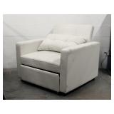 Upholstered Sleeper Chair With Pull-Out Ottoman