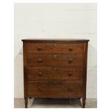 Walnut Sheraton Chest Of Drawers