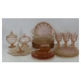 Assorted Pink Depression Glass