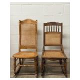 Cane Seat Chairs, Pair