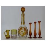 Assorted Amber Glassware