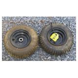 Pair Of Pneumatic Tires And Wheels