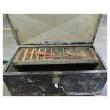 Metal Tool Chest With Hand Tools