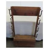 Wooden Gun Rack With Horseshoe Holders